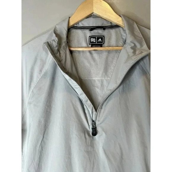 Adidas Climaproof Wind Gray Tracksuit Top Jacket 1/4 Zip Golf Vtg 2008 Mens Med - Picture 3 of 10